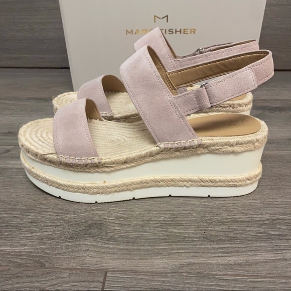 Marc Fisher Gallia Pink Espadrille Platform Sandal - Picture 5 of 11
